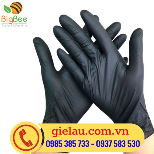 Găng tay y tế màu đen được thiết kế tiện lợi dễ đeo và tháo 