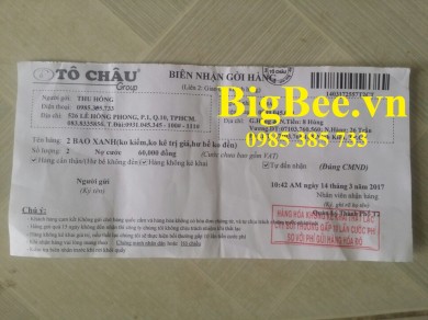 Chứng từ gửi hàng hóa cho khách hàng ở tỉnh của GIẺ LAU MINH HƯƠNG