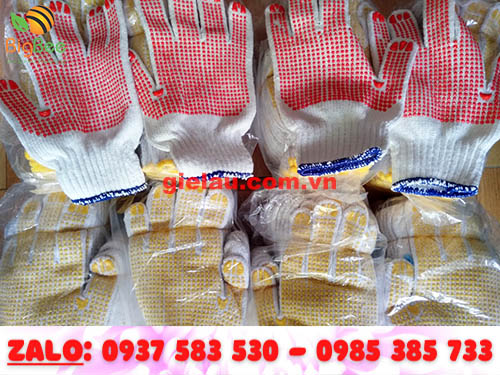 500 đôi bao tay len phủ hạt nhựa 60g freeship TPHCM 