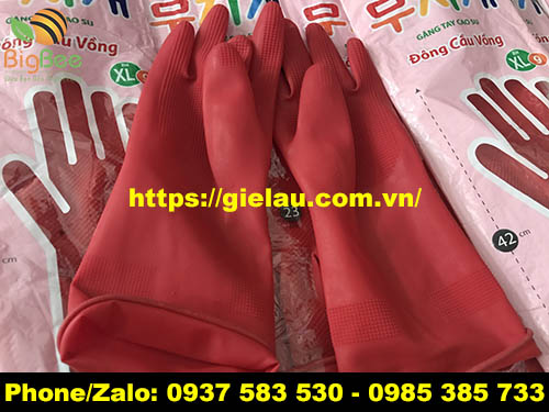 găng tay cao su đông cầu vồng XL màu đỏ