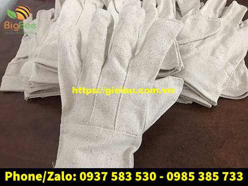 găng tay vải bạt trắng được ứng dụng trong nhiều ngành nghề 