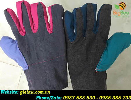Găng tay vải jean chịu nhiệt, chống nóng, dày bền giá rẻ