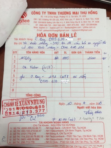 BigBee đi gửi bao tay len muối tiêu 60g cho khách ở Đà Nẵng