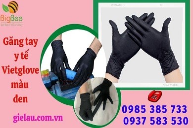 Găng tay y tế Vietglove màu đen size L giá rẻ