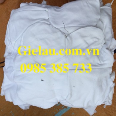 Giẻ lau cotton trắng mảnh vải cỡ ô gạch vuông nay chỉ còn 20.000đ//kg tại Giẻ Lau Minh Hương