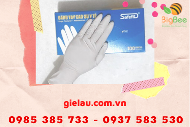 Phân phối găng tay y tế Safefit loại có một màu trắng giá rẻ tại TpHCM